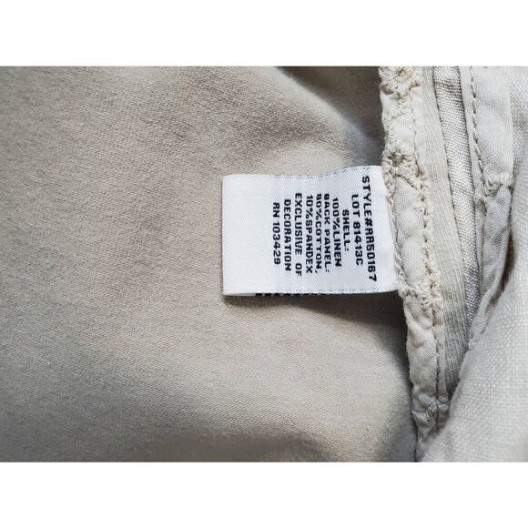 Marrakech Open Front Cream Linen Vest Minimalist Coastal Normcore Capsule - Picture 7 of 8